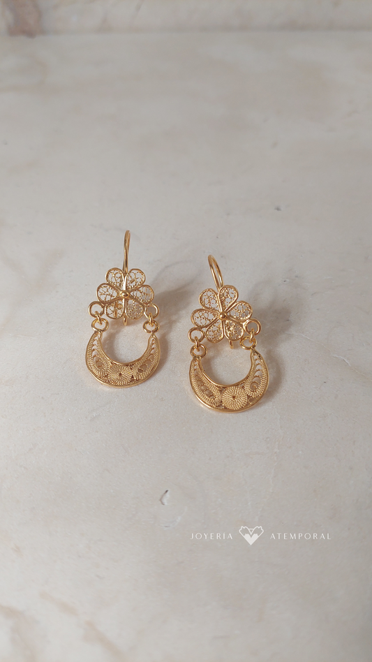 Aretes de Filigrana de plata de gancho Canasta Chica