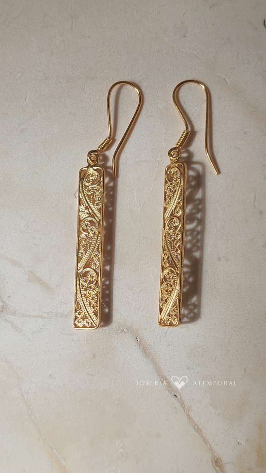 Aretes de Filigrana de plata de gancho linea