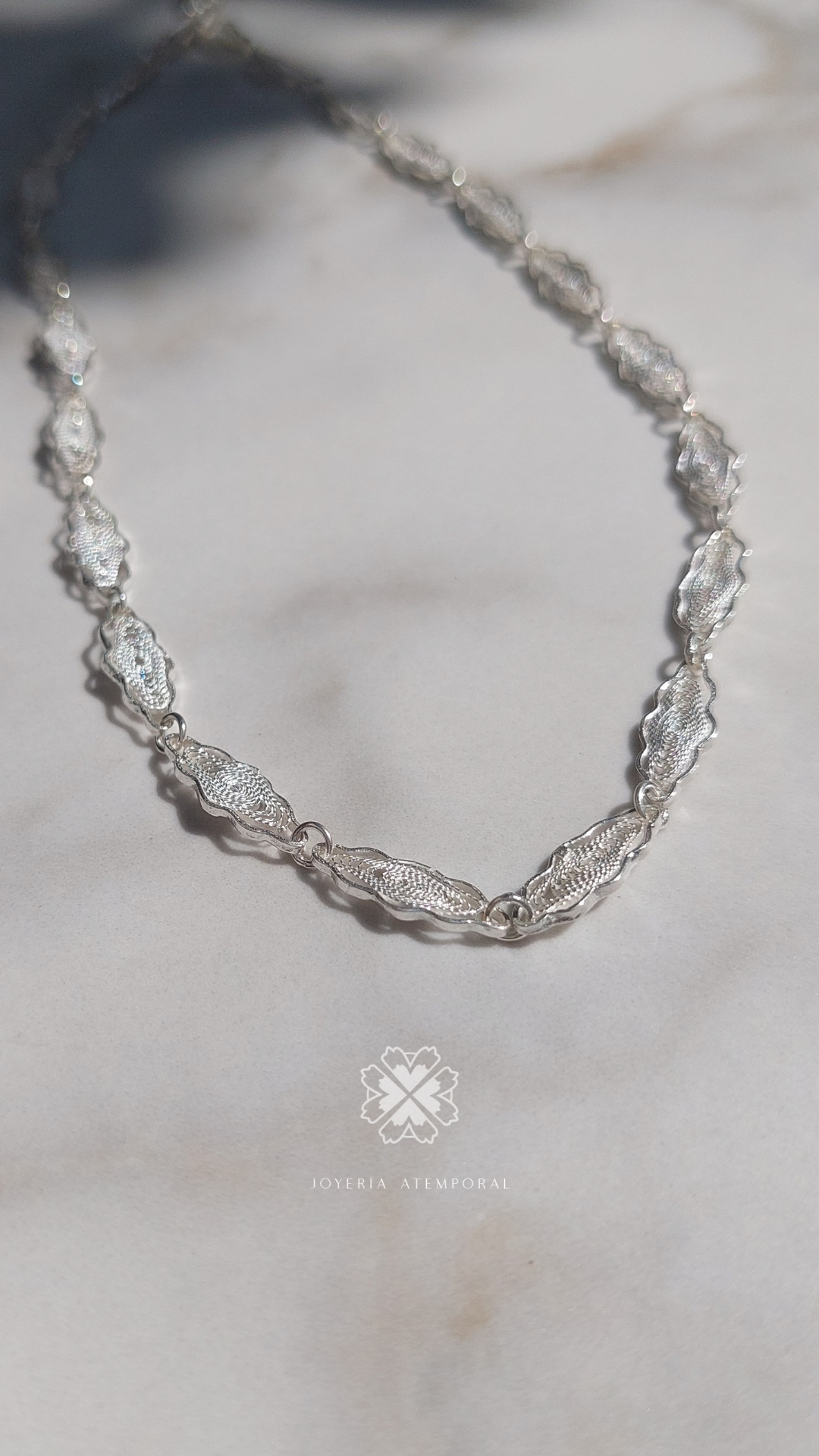 Cadena en Filigrana de plata ondas