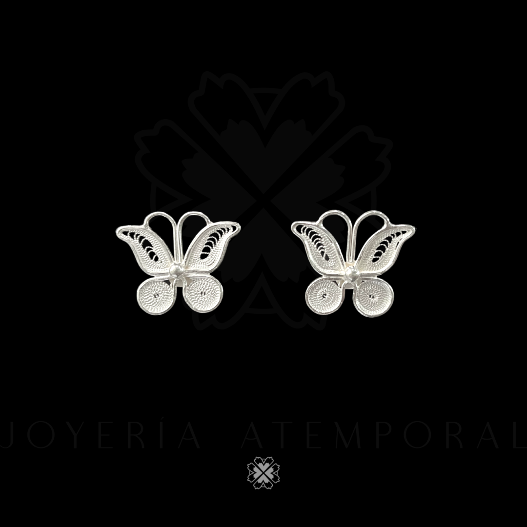Arete Filigrana de Plata mariposa chica