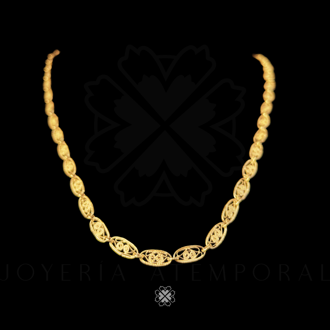 Cadena en Filigrana de plata ovalo