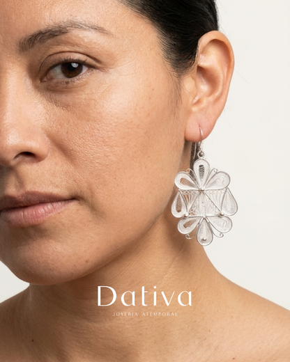 Venera de Verano Aretes de Filigrana de Plata