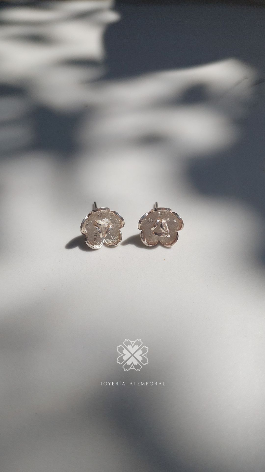 Aretes de Filigrana de plata doble flor cóncava