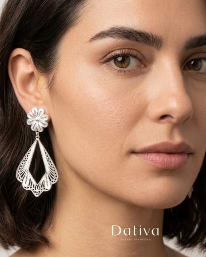 Aretes Candelabro Abanico Imperial