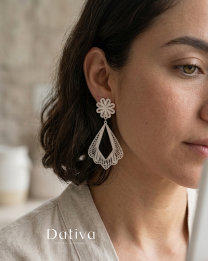 Aretes Candelabro Abanico Imperial