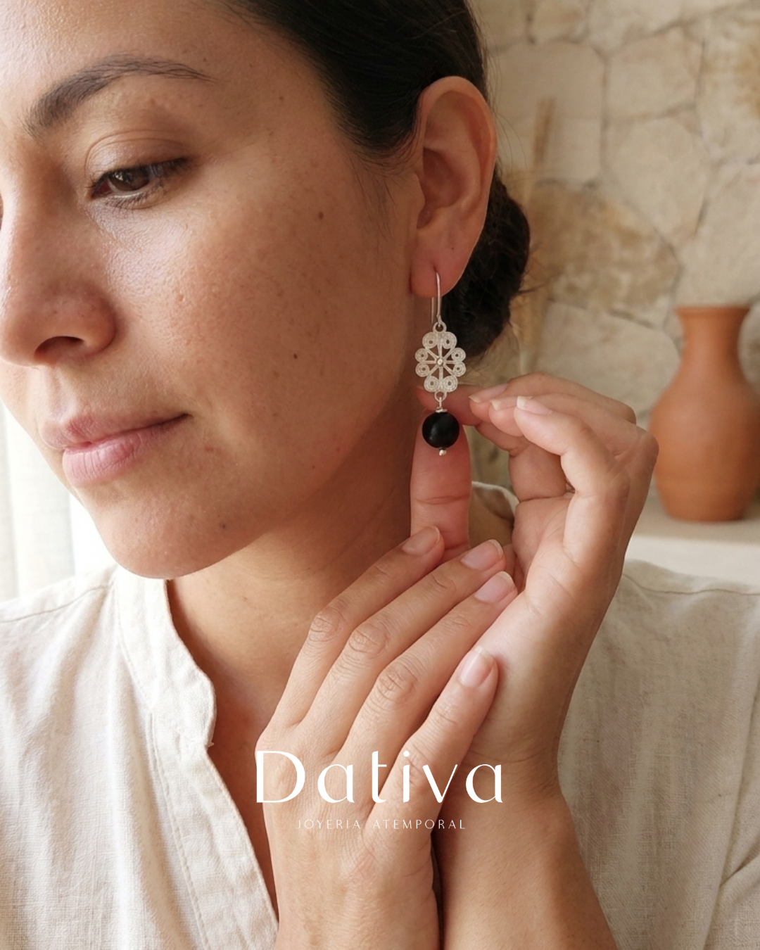 Noche de Coco Aretes Filigrana de Plata