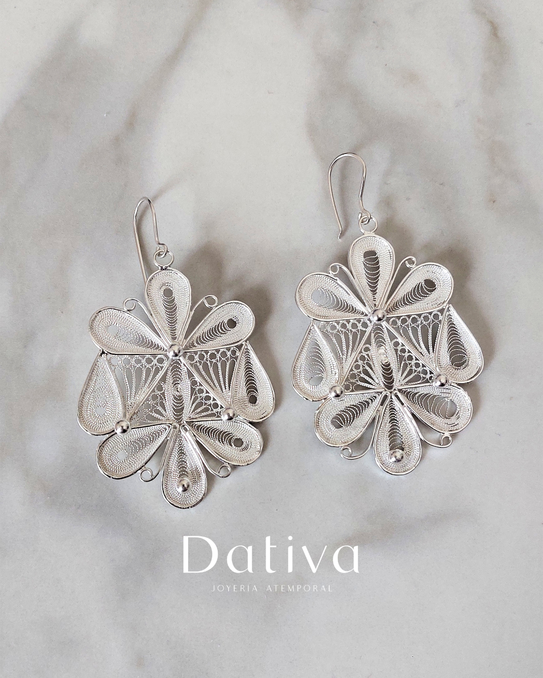 Venera de Verano Aretes de Filigrana de Plata
