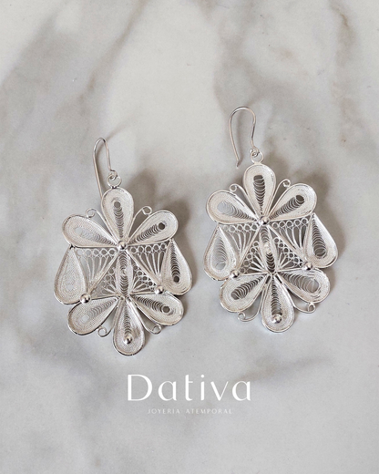 Venera de Verano Aretes de Filigrana de Plata
