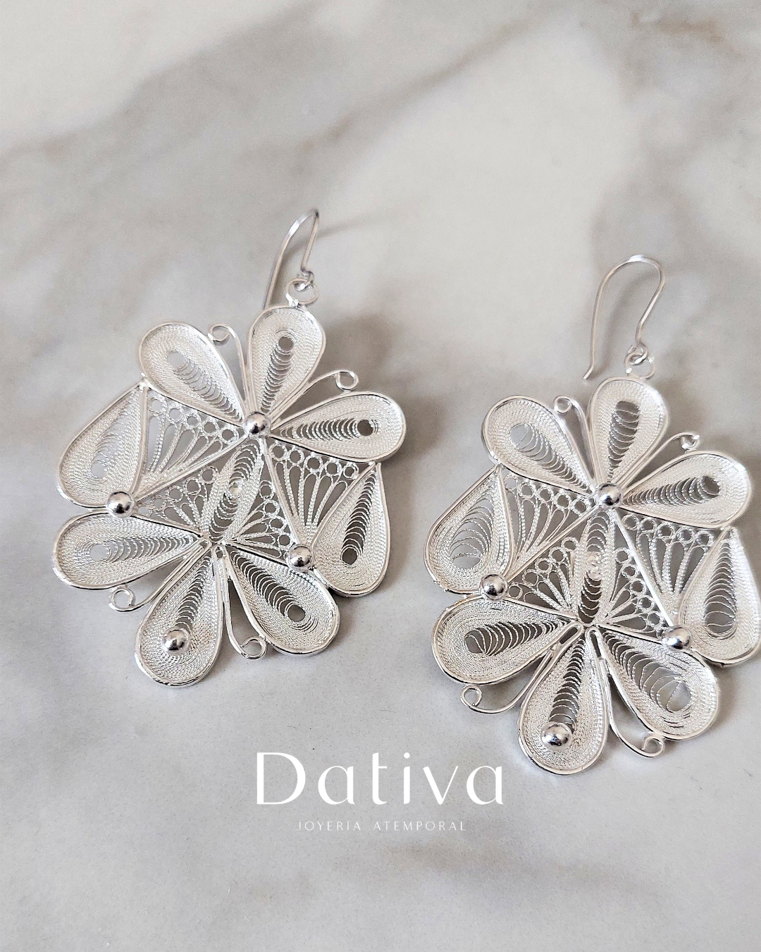 Venera de Verano Aretes de Filigrana de Plata