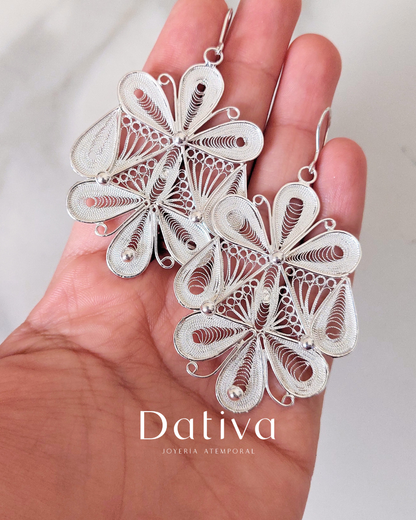 Venera de Verano Aretes de Filigrana de Plata