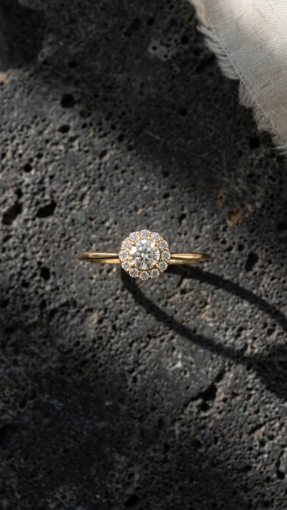 Anillo Promesa Halo Blanco