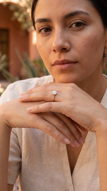 Anillo Promesa Rosa blanca