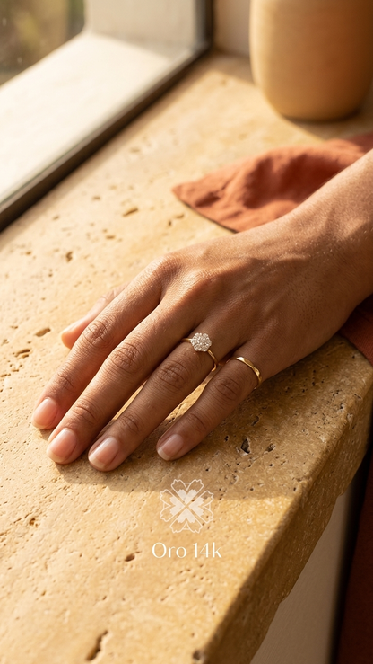 Anillo Promesa Rosa blanca